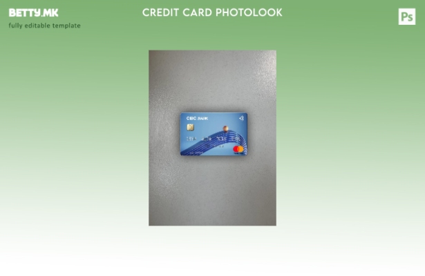 Модерен стил на предниот шаблон за фото изглед на мастеркартичка CIBC банка на С